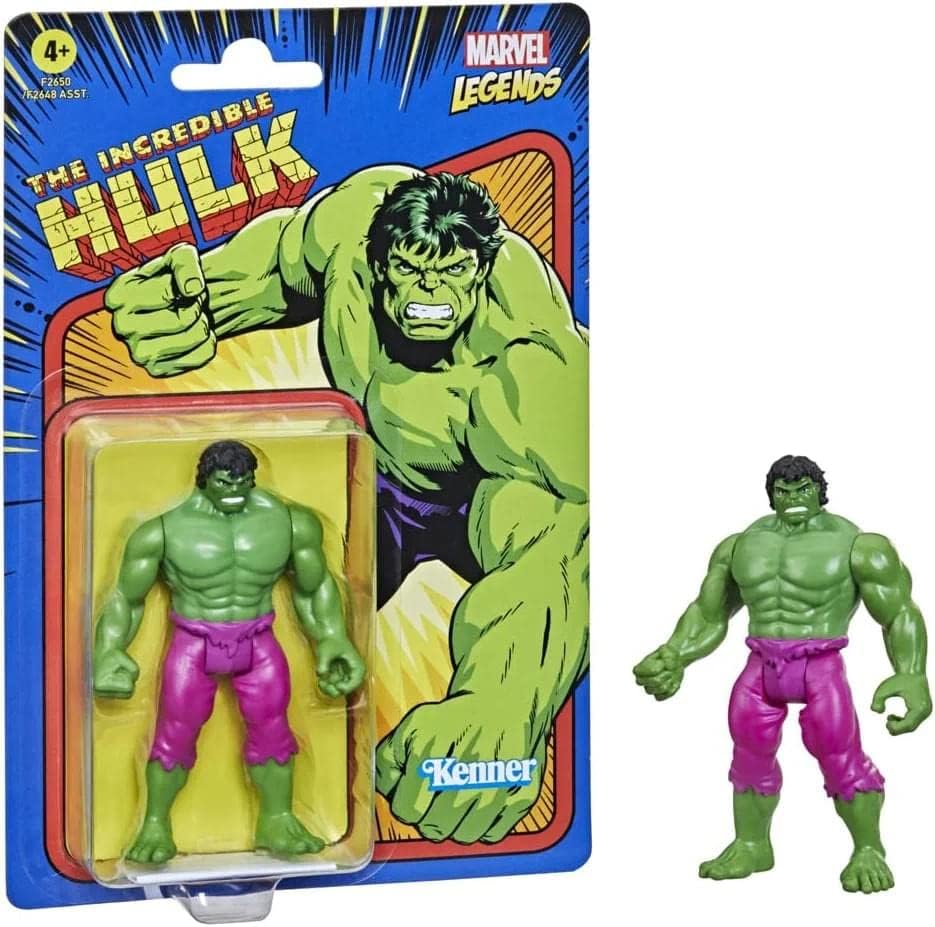 Marvel Hasbro Legend Series, Action Figure Hulk Alta 9,5 cm della Retro 375 Collection
