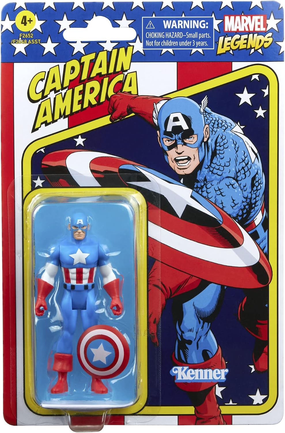 Hasbro Marvel Legend Series, Action figure Captain America alta 9,5 cm della Retro 375 Collection
